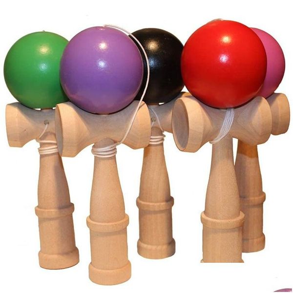 Обучающие игрушки Kids Kendama Wooden Skillf Jling Ball Relief Развивающая игрушка для детей Спорт на открытом воздухе 18X6Cm Прямая доставка Подарки E Dhk6G