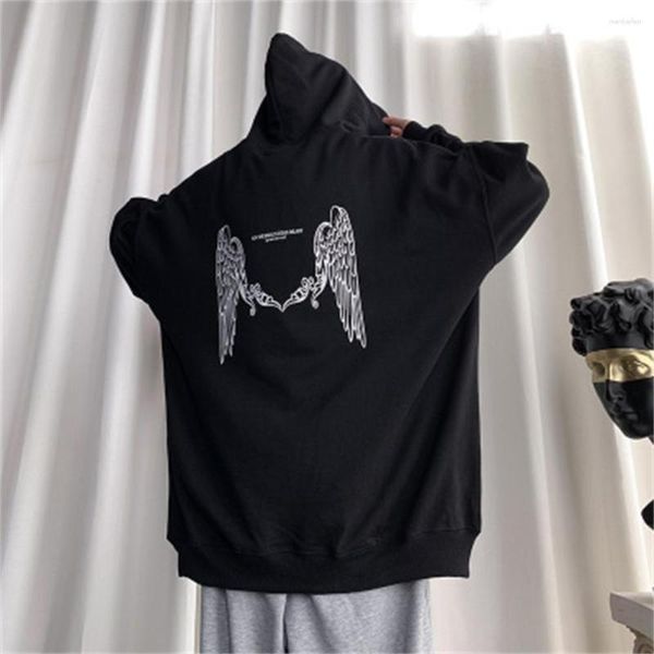 Hoodies masculinos outono hoodie homens soltos coreano asa controle casal roupa manga longa hip hop S-5XL