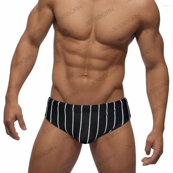 Roupa de banho masculina verão almofada push up cuecas de natação sexy cintura baixa biquíni maiô masculino esporte praia correndo surf troncos