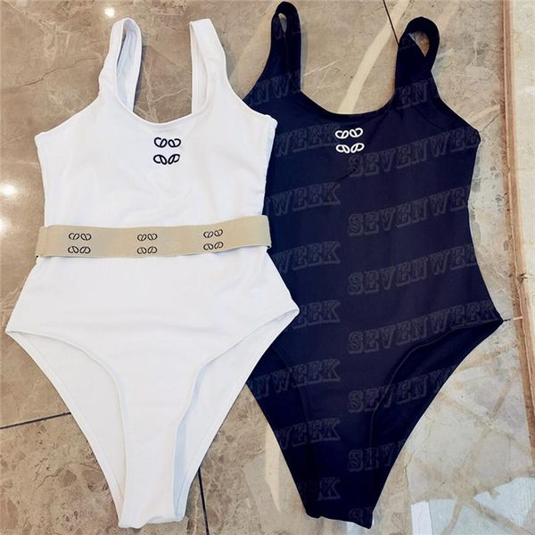 Designer Bodysuit Swimwear Design Jacquard Letter Woman Bikini Ins Fashion Beach Bareding Suit257n
