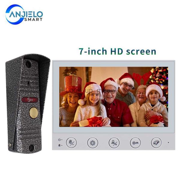 Campanelli Anjielo Campanello per videocitofono HD da 7 pollici con videocamera con rilevamento del movimento Visione notturna Sicurezza 1200tvl con modalità DND per la casa HKD230918