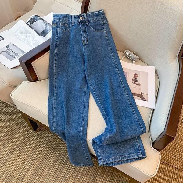 Kadınlar kot y2k sokak kıyafeti gündelik vintage Kore moda erkek arkadaşı pantolonlar için kadınlar denim geniş bacaklı pantolon dipler