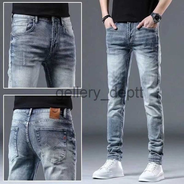 Herrenhosen 2023 Männer Stretch Skinny Ripped Hole Jeans Herrenhosen Jeans Denim Hose Lange gerade Freizeithose schwarz weiß grau blau J230918