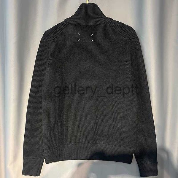 Maglioni da uomo Uomo Donna Semplice sciolto Mm6 Margiela Maglieria Maglione cardigan con zip albicocca nero di alta qualità Maglione con punto a quattro angoli J230918