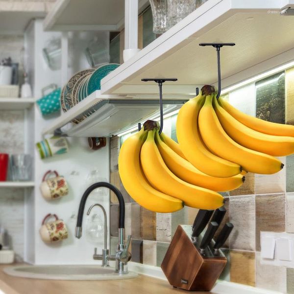 Ganci Gancio a banana sotto l'armadio Appendiabiti multiuso pieghevole in metallo per appendere prodotti freschi