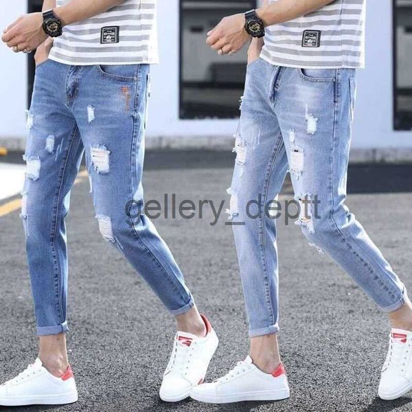 Männer Hosen Jeans Hose Männer Zerrissene Capris Koreanische Mode männer Dünne Casual Hosen J230918