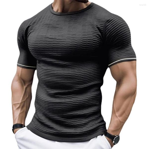 Erkek Tişörtleri Yüksek Kaliteli Yaz Kısa Kollu Örgü T-Shirt Erkekler Giyim İnce Fit O yakalı tişört