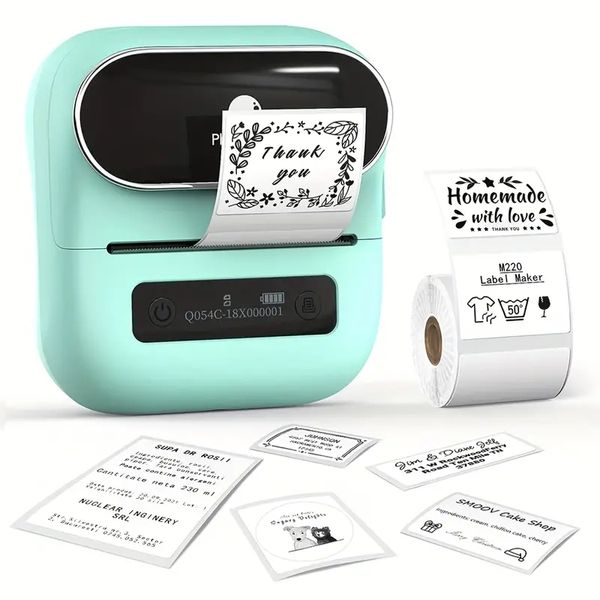 Phomemo M220 Label Maker, impressora de etiquetas térmicas BT de 3,14 polegadas para código de barras, endereço, etiquetagem, correspondência, etiquetas de pasta de arquivo, fácil de usar, compatível com telefones PC