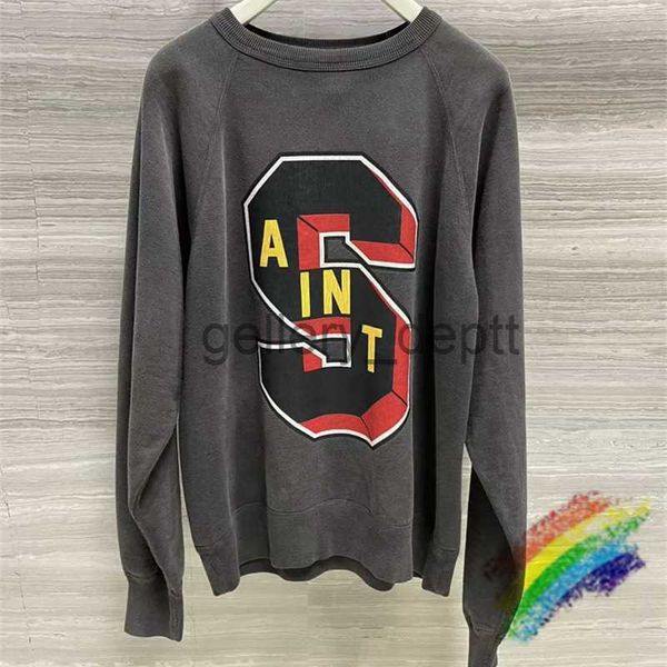 Herren Hoodies Sweatshirts Schöne gewaschene SAINT MICHAEL Sweatshirts Männer Frauen Top Qualität Rundhals Crack Hoodie Crewneck J230918