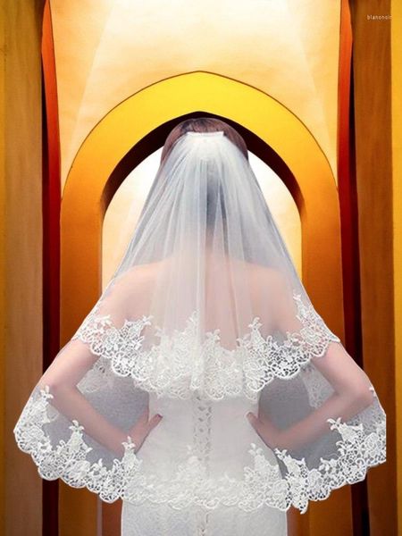 Фата белого цвета слоновой кости, кружевная фата, двухслойная, с коротким локтем, свадебное платье, аксессуары для волос с расческой