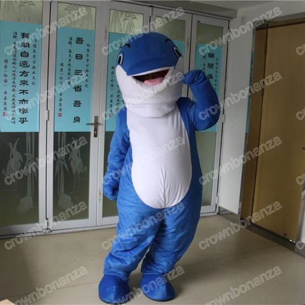 Halloween Blue Dolphin Mascot Trajes de Alta Qualidade Personagem de Desenho Animado Terno Xmas Outdoor Party Outfit Homens Mulheres Promocionais Roupas de Publicidade