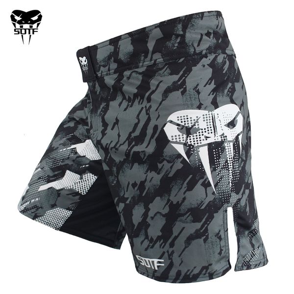 Outros artigos esportivos SOTF mma Adultos cobra venenosa camuflagem homens mulheres calções de boxe geométricos Tiger Muay Thai mma shorts roupas luta sanda mma 230918