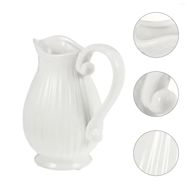 Vasos retro decoração de casa vaso de flor cerâmica simples porcelana jarro desktop ornamento arranjo garrafa cerâmica branca mesa de sala