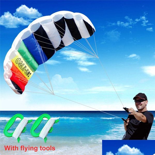 Accessoires de cerf-volant Double lignes Parafoil Outils de vol Ligne Power Braid Voile Kitesurf Rainbow Jouets de plein air Sports Beach Stunt Kites Dhhem