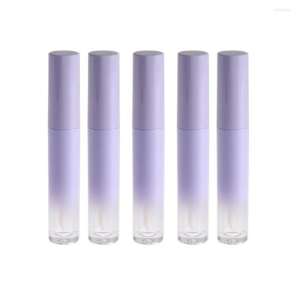 Garrafas de armazenamento 5pcs DIY Lip Tube Container Roxo Recarregáveis Tubos Vazios Gloss Batom Recipientes Cosméticos 5ml Garrafa A89673