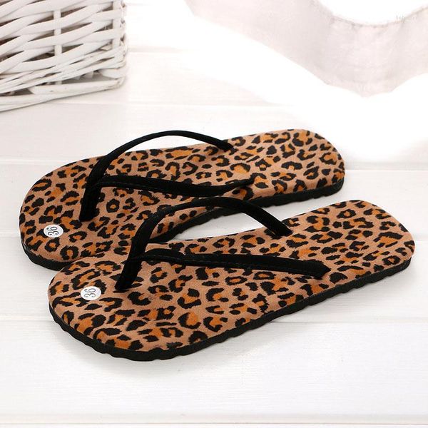 Pantofole Comemore Sandali femminili antiscivolo Ciabatte casual piatte a pois Pantofole da donna Infradito con stampa leopardata Donna Summer Beach