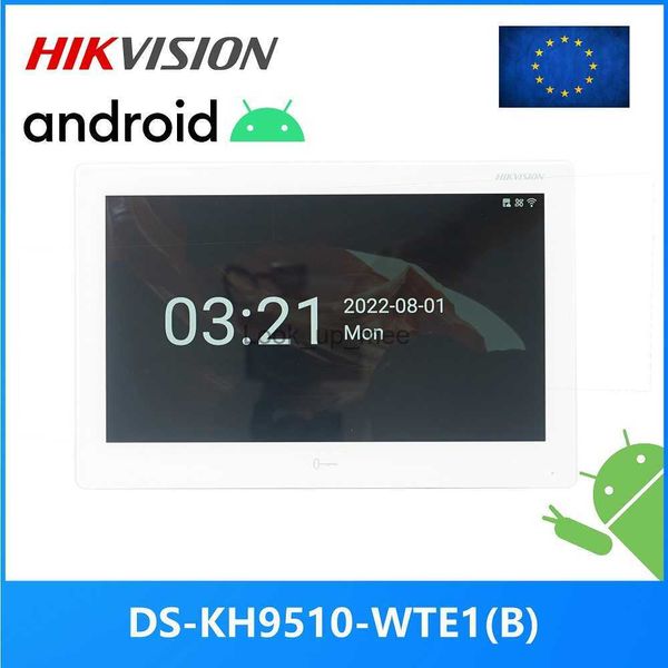Campainhas HIKVISION versão internacional 10 polegadas DS-KH9510-WTE1 (B) Monitor interno 802.3af POE app Hik-connect WiFi Vídeo porteiro HKD230918