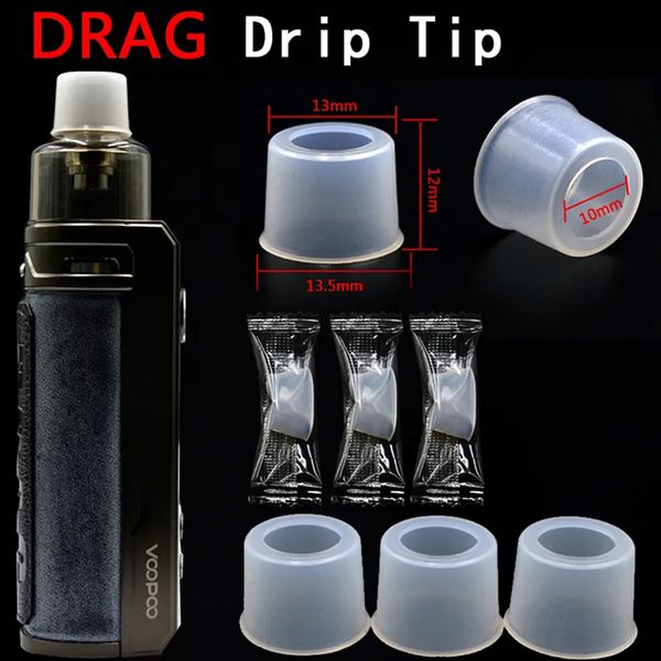 Tampa do bocal de ponta de gotejamento de silicone, borracha redonda, 13mm, pontas de teste, testador com pacote individual para Drag S X Max 3 Argus Gt Pods Mod Kit