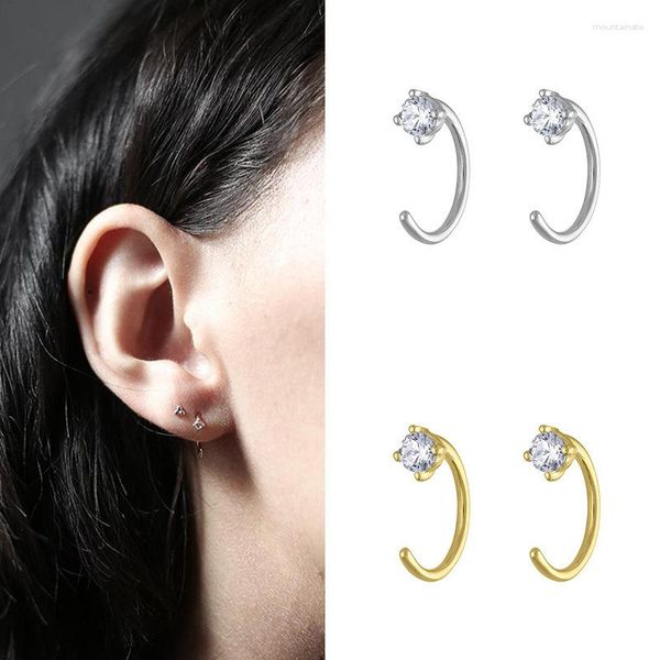 Orecchini a lobo Cerchio Samll Cerchio per le donne Colore argento Mini Cubic Zirconia Trago dell'orecchio Cartilagine Gioielli penetranti KBE382