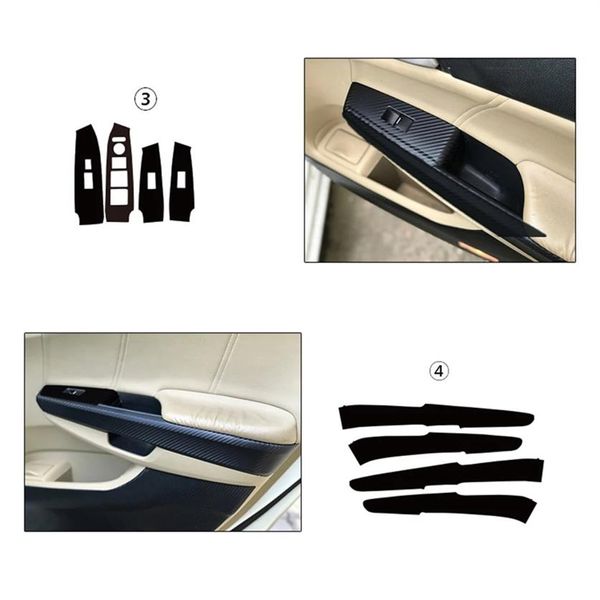 Honda Accord için 2008-2013 İç Merkez Kontrol Paneli Kapı Tutucu 5D Karbon Fiber Çıkartmalar Çıkartmalar Araba Stil Accessorie2369