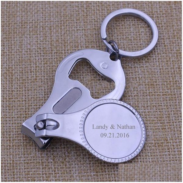 Partygeschenk, personalisiertes Souvenir für Gäste, individueller Nagelknipser, Flaschenöffner, Schlüsselanhänger, Geschenk, Lx0395, Drop-Lieferung, Hausgarten, Dh0Ar