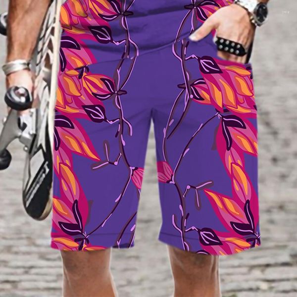 Pantaloncini da uomo Streetwear Modello floreale Costume da bagno oversize con stampa 3D elastica in vita Abbigliamento da uomo Moda Cool Uomo/Donna Casual