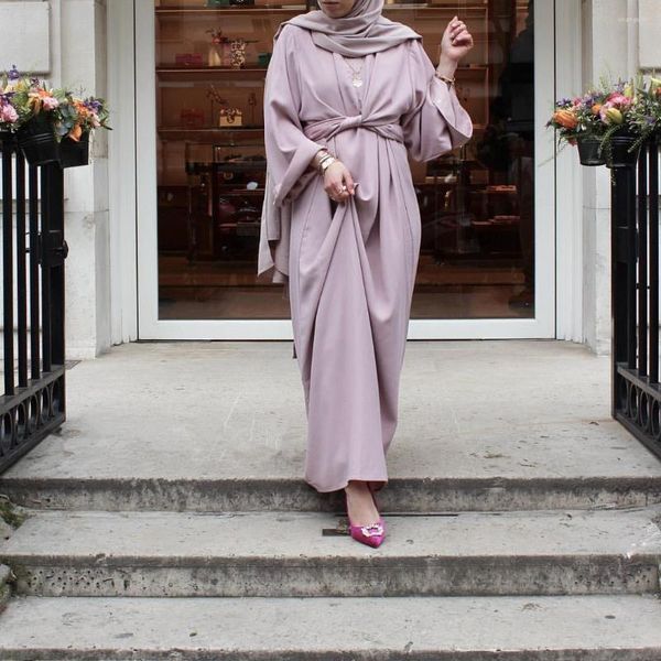 Roupas étnicas Dubai Turquia Vestido Longo Robe Femme Vestidos Islâmico Abaya Set Marrocos Muçulmano Abayas Mulheres Kaftans Vestidos de Noite