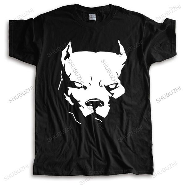 Herren T-Shirts Mode PITBULL American Pit Bull Spiked Dog Collar Herren Streetwear T-Shirts Größe Herren Shirt Print Baumwolle Kurzarm