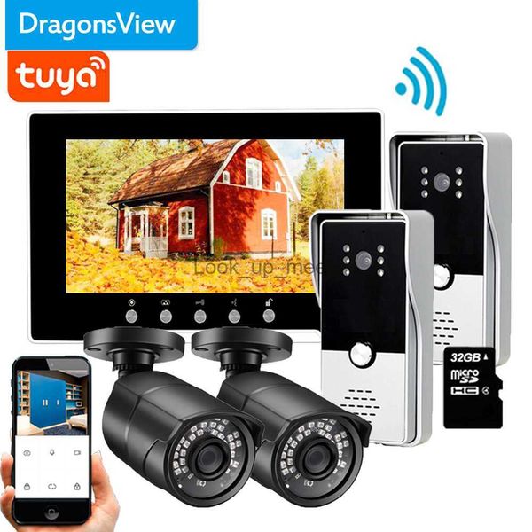 Doorbells DragonsView Tuya 1080p Akıllı Wifi Video Intercom CCTV Güvenlik Kamera Video Kapı Telefon Villa 7 inç dokunmatik ekran HKD230918