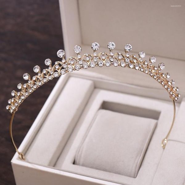 Grampos de cabelo casamento nupcial headpiece ouro barroco cristal tiaras noiva coroas para acessórios femininos