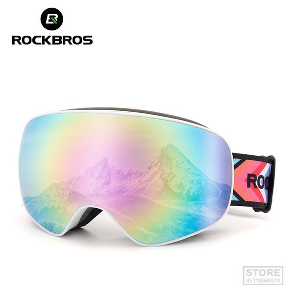 Kayak Goggles Rockbros Çift Fog Anti-Fog Ski Goggles Mevcut Myopia Gözlükleri Büyük Net Görünüm Erkek Erkek Kadın Açık Spor Snowboard Eyeware 230918