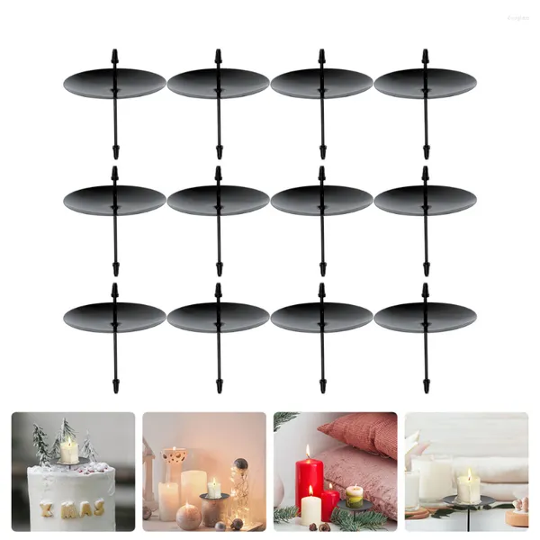 Castiçais 12 Pcs Titular Vidro Taper Ferro Tealight Stand Coluna Quadro Decorativo Fixador Fornecimento Doméstico Delicado