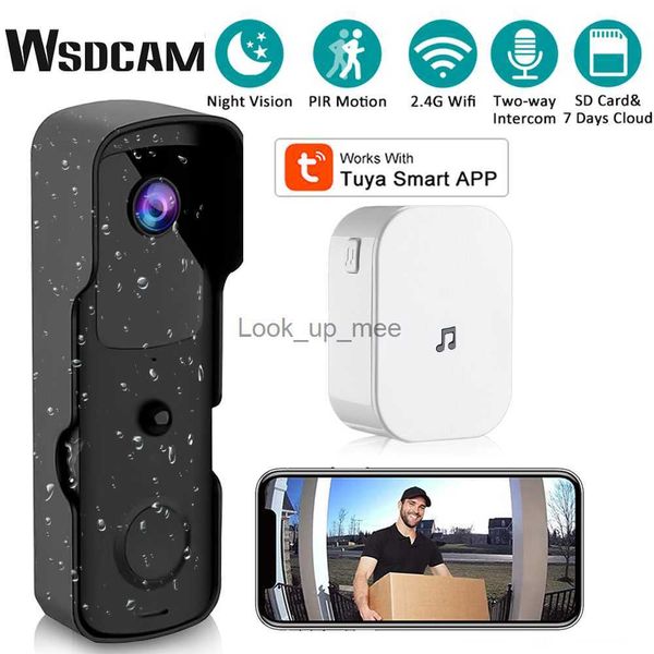 Türklingeln WSDCAM Smart Tuya WIFI Türklingelkamera 1080P HD Wireless Video Türklingel PIR Nachtsicht Visuelle Türklingelkamera Home Security HKD230918