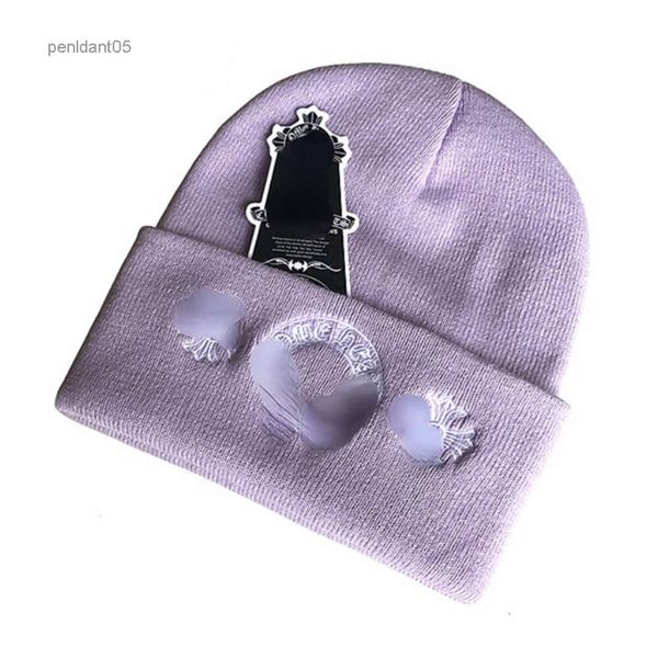 Beanie/Totenkopfkappen, klassisches Design, Stickerei, Strickmützen, Wollkapuzenmützen, Outdoor-Baumwolle, lässige männliche Schädelkappen