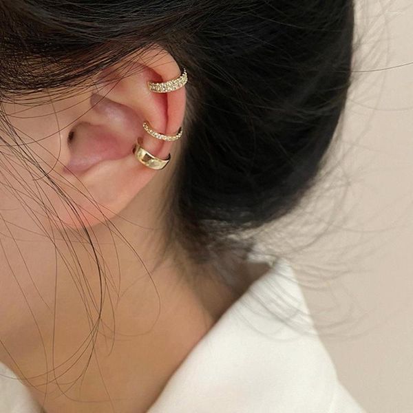 Brincos traseiros moda cristal bonito punhos de orelha sem piercing clipe não-piercing cartilagem falsa para jóias femininas