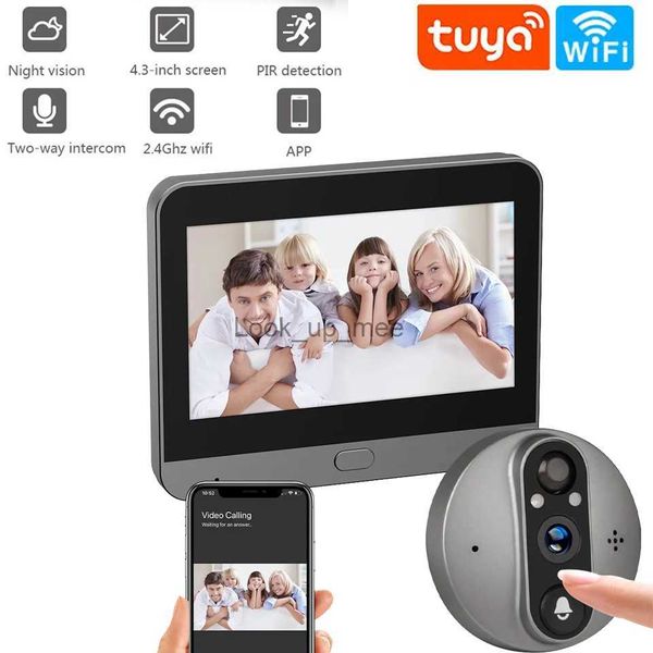 Дверные звонки Tuya Smart WiFi Видео дверной звонок с камерой 1080P/120 Видео Цифровой просмотрщик Аудио PIR Обнаружение движения HD Инфракрасный Alexa Google HKD230918