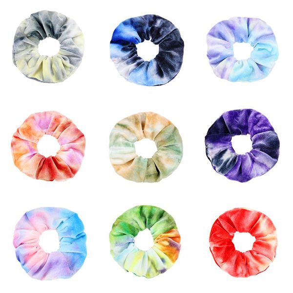 Scrunchies de veludo elásticos faixas de cabelo cor sólida headwear feminino meninas plissado scrunchie rabo de cavalo acessórios para o cabelo