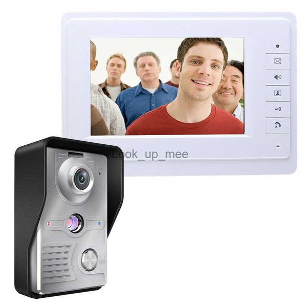 Kapı zilleri görsel intercom kapı zili 7 '' tft renk lcd kablolu video kapı telefon sistemi kapalı monitör 700TVL açık IR kamera destek kilidini açma HKD230918