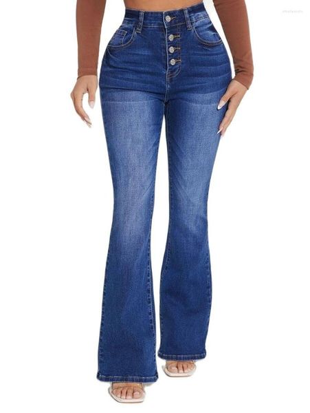 Frauen Jeans 2023 Herbst Hohe Taille Boot Cut Für Frauen Mode Stretch Slim Denim Schlaghosen Casual Hosen S-2XL Drop