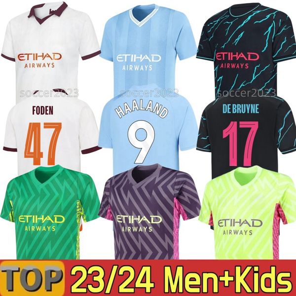 2023 2024 DE BRUYNE HAALAND Fußballtrikots FODEN GREALISH MAHREZ Mans Städte Fußballtrikot BERNARDO PHILLIPS RODRIGO 23 24 YTIC NAM Mann Kinderausrüstung S-2XL