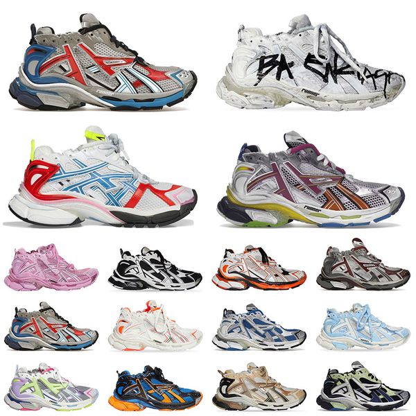 Top Qualité 2023 Plateforme Track Runners 7.0 Chaussures Casual Vintage Old 17fw Paris Baskets Plates Noir Blanc Rose Graffiti Hommes Femmes Luxurys Tracks Runner 35-46