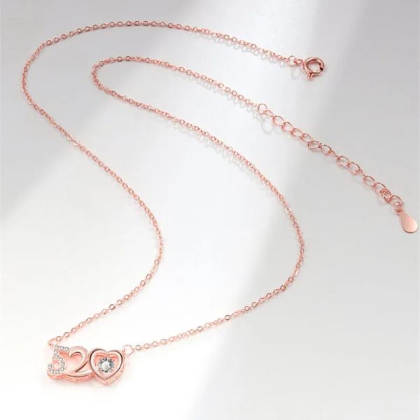 Collana di gioielli di marca Festa 520 Collane con ciondolo a forma di cuore con diamanti Fantasia a catena lunga Gioielli per San Valentino Regalo per fidanzate e donne con regalo Bo