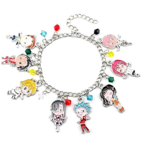 Link Chain Os Sete Pecados Capitais Meliodas Elizabeth Liones Charme Pulseira Escanor Leão Merlin Javali Gowther Cabra Rei Ban Jewelry293u