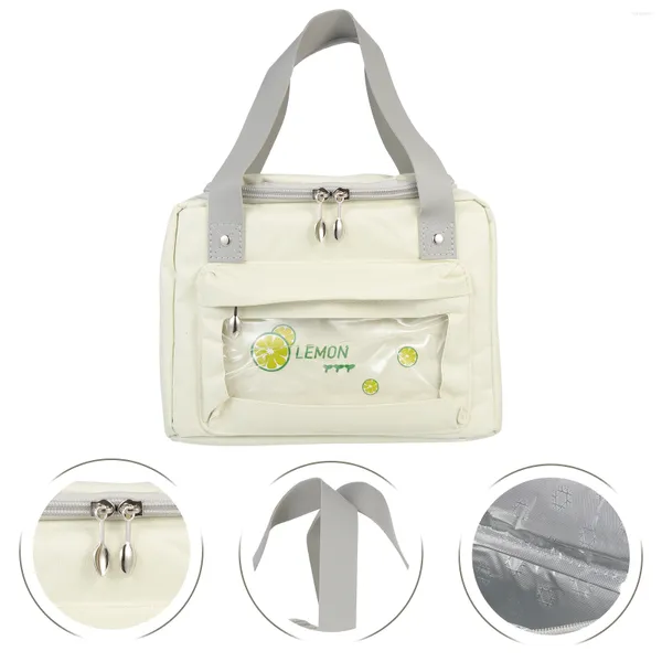 Ciotole Borsa per il pranzo giapponese Supporto isolante Bento Canvas Tote Zipper Borsa da picnic riutilizzabile resistente all'usura