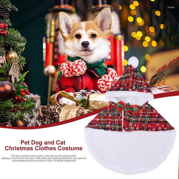 Trajes de gato Pet Christmas Cloak Ozy Hooded Dog Capes para tema de festa ao ar livre andando po prop com gravata borboleta