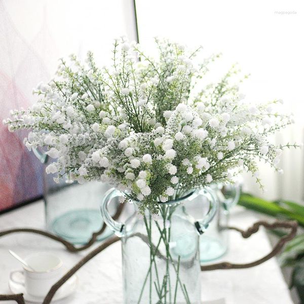 Flores decorativas 1 peça artificial gypsophila planta de seda falsa para casa festa de casamento produtos de decoração de natal