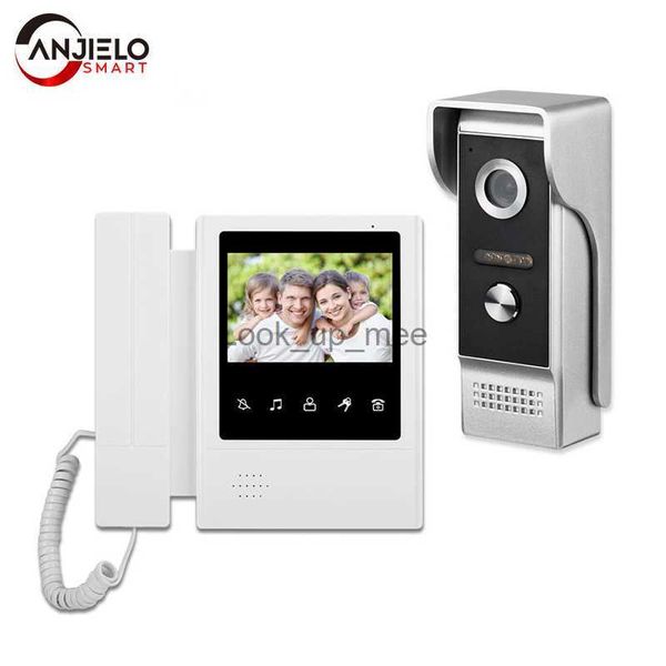 Campanelli Campanello da 4,3 pollici Videocamera con monitor tattile cablato Citofono Impermeabile IR Night 700TVL Visione per sorveglianza domestica Configurazione a 4 fili HKD230918