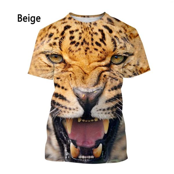 Magliette da uomo Moda estiva Ghepardo Animale Stampa leopardo Uomini e donne T-shirt casual a maniche corte stampata in 3D