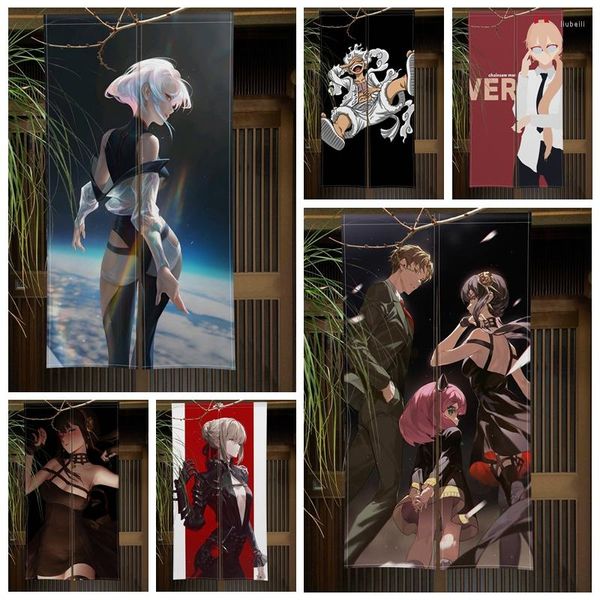 Tenda Personaggi Anime Tende per porte Pittura Porta Stanza del bambino Soggiorno Partizione Drappo Ingresso Mezze tende appese