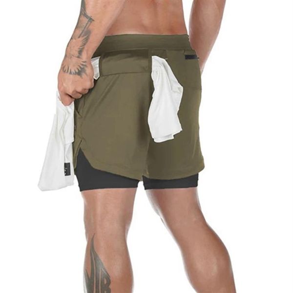 Herren-Sommershorts, aktive kurze Jogger, Fitness, Jungen, Laufen, Trainingshose, multifunktional, zum Aufhängen von Handtüchern, asiatische Größe2683